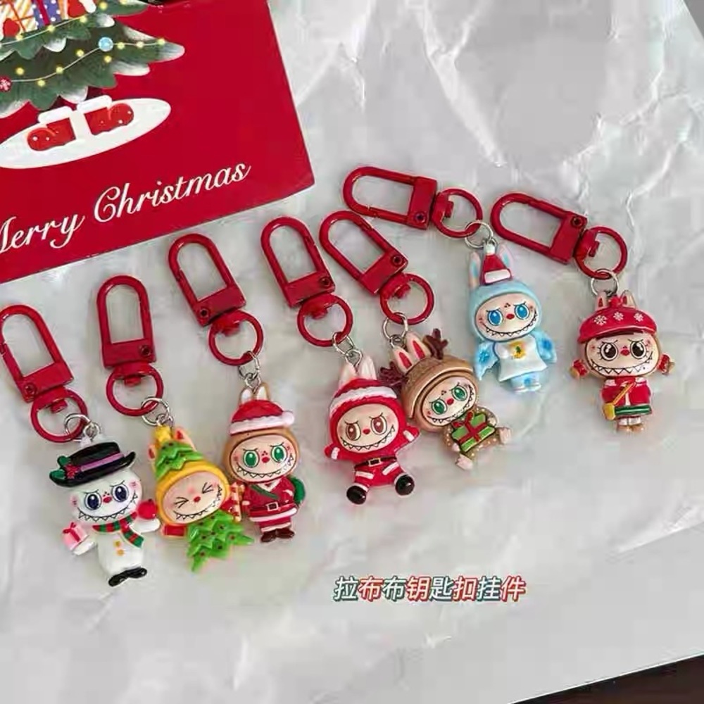 7PCs Mini Labubu Keychain-Clip On Charm-Animal Character Keychains Set-Gift